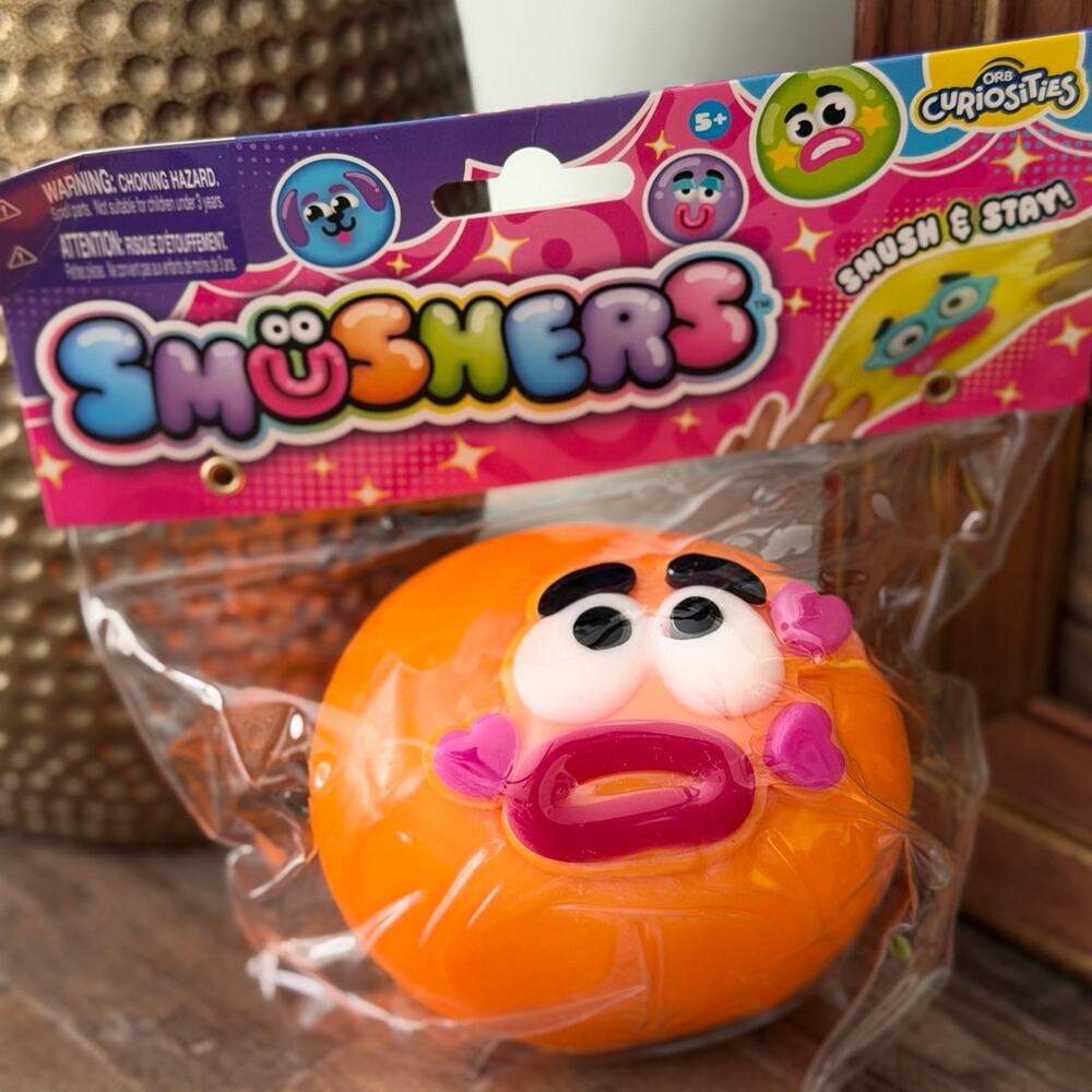 Authentic! SUMSHERS ORB - NEON ORANGE Hearts Squishy Toy- Sealed -Viral!